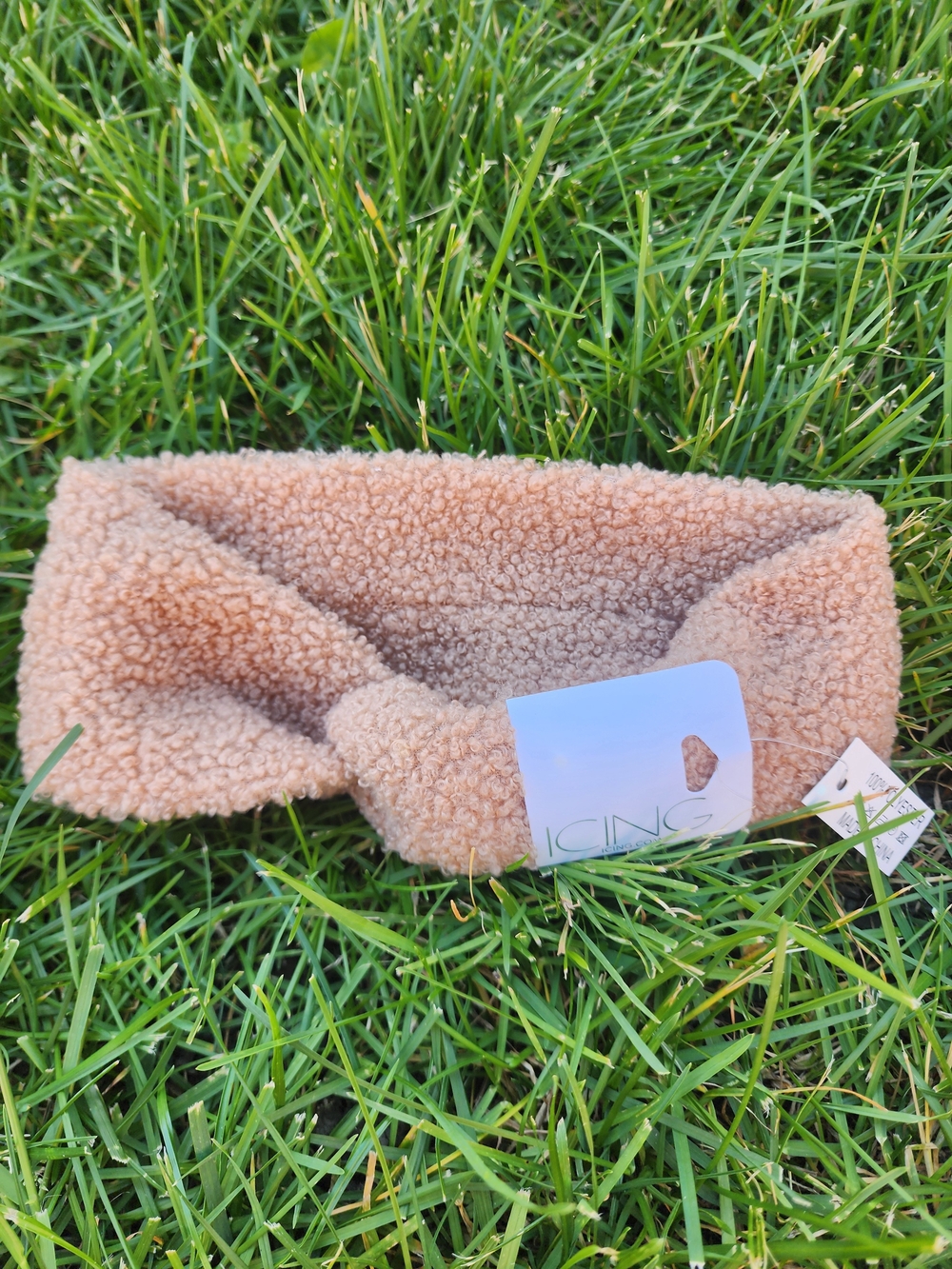 Icing Kids Teddy Knit Headband - Camel Brown